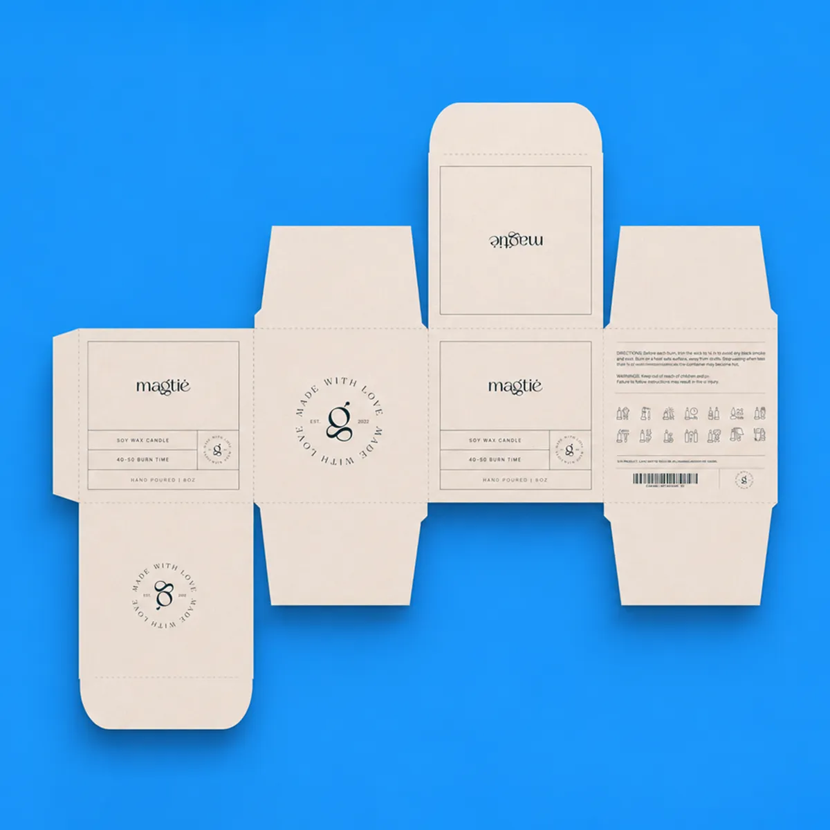 Artwork applied to the dieline