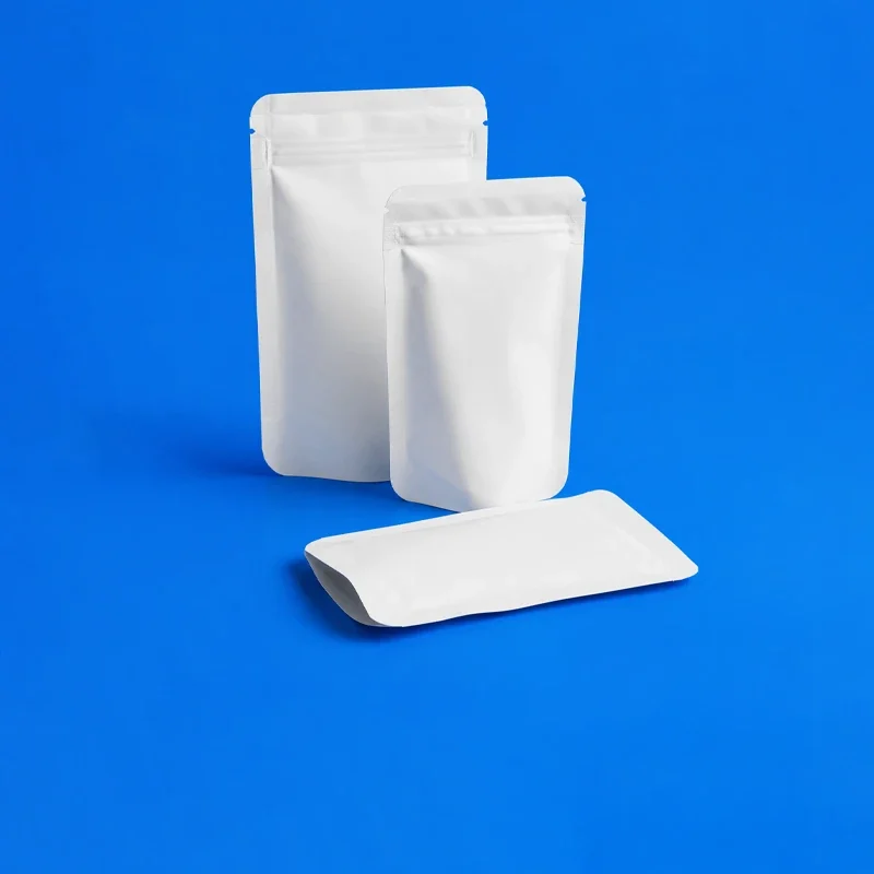 Custom mylar bags on blue