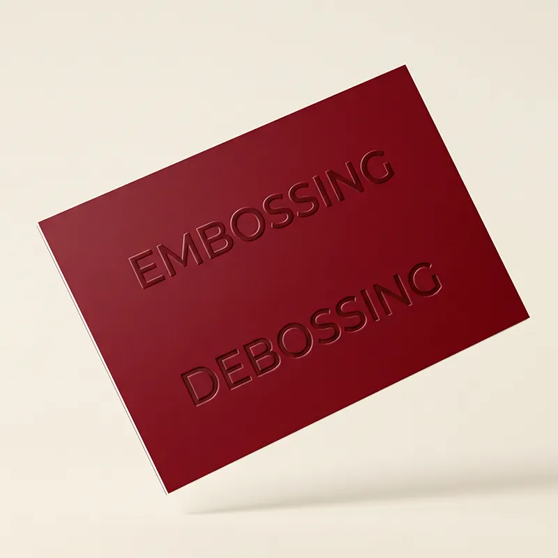 Embossing and Debossing packaging finish detail by Packlic