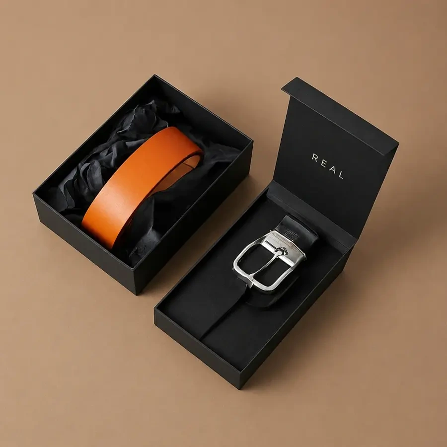 custom belt boxes for fashion brands by Packlic
