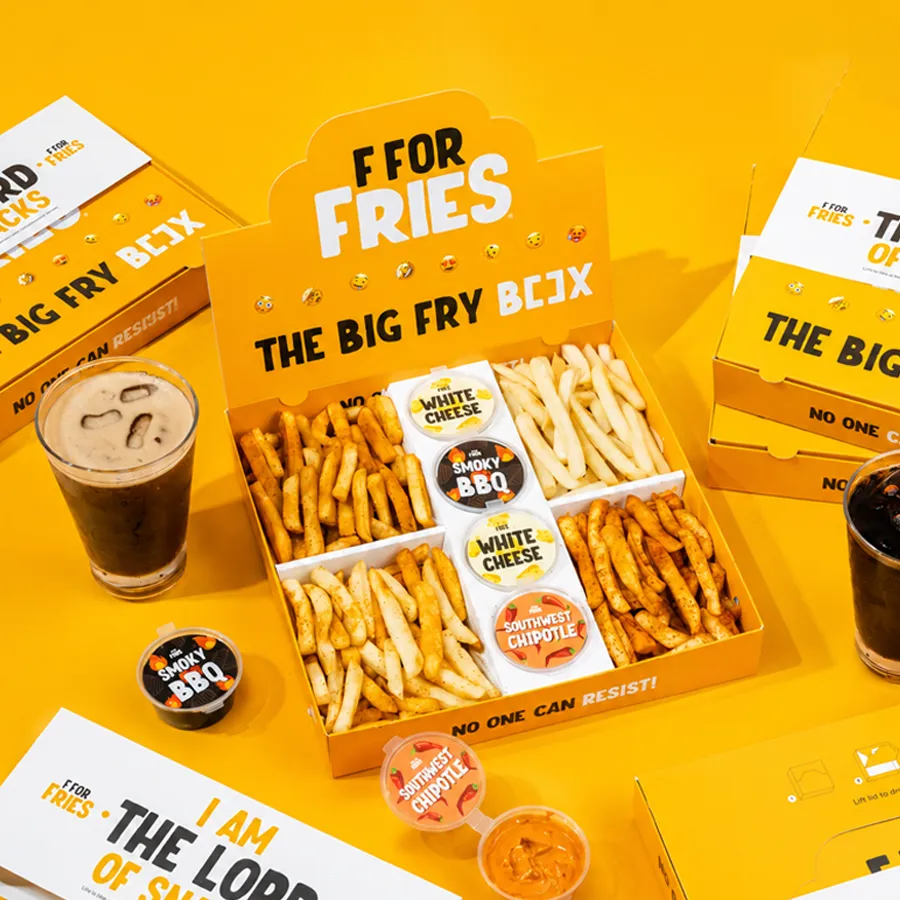 french fry containers for food brands by Packlic