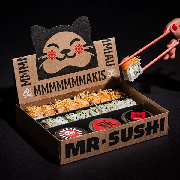 custom sushi boxes for food brands by Packlic